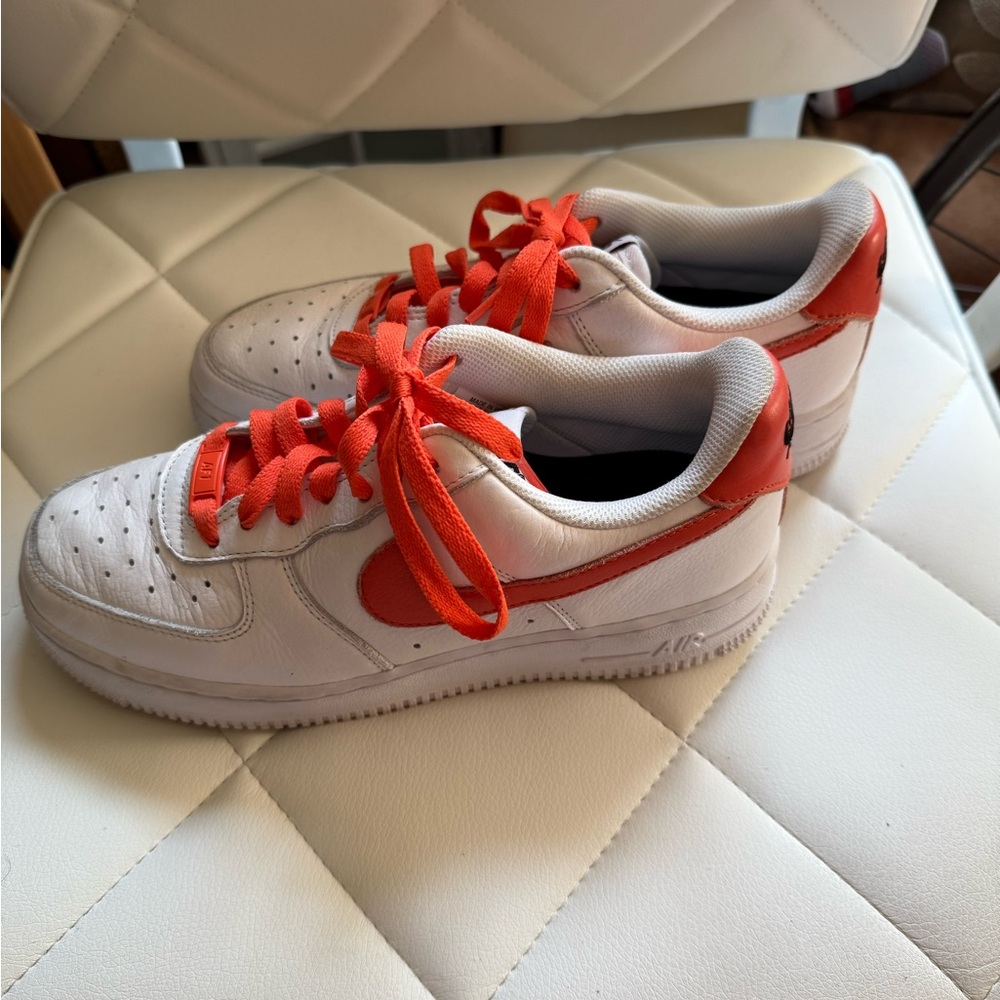 Nike White and Orange Sneakers